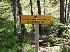 Fourth Connecticut Lake Trail sign