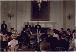 Jimmy Carter toasts Andre Perez President of Venezuela during a state dinner. - NARA - 175338