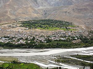 Kargil town, India panorama