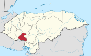 Location of La Paz in Honduras