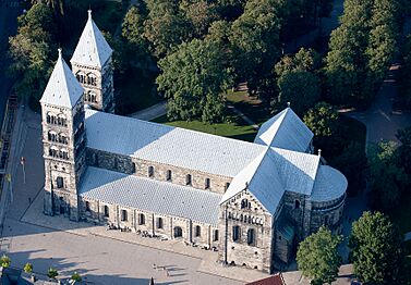 Lunds domkyrka–flygbild 06 september 2014