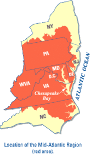 Mid-Atlantic Region location map