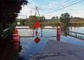 NY 416 flooded at Neelytown Road after Tropical Storm Lee, Montgomery, NY