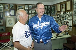 President George H. W. Bush and Tommy Lasorda