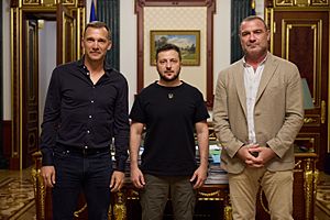 President Zelenskyy met with UNITED24 ambassadors Andriy Shevchenko and Liev Schreiber