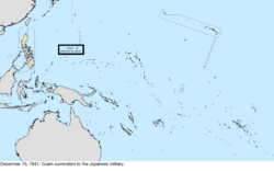 Map of the change to the United States in the Pacific Ocean on December 10, 1941