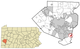 Allegheny County Pennsylvania incorporated and unincorporated areas South Versailles township highlighted