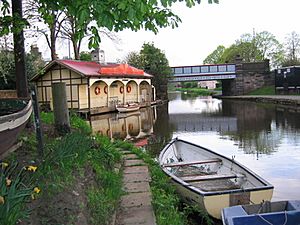 Boathouse and rowing boats