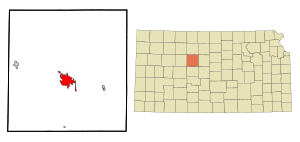 Location within Ellis County and Kansas