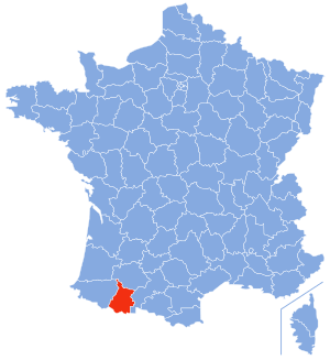 Location of Hautes-Pyrénées in France