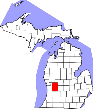 Map of Michigan highlighting Kent County