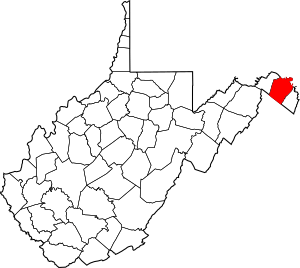 Map of West Virginia highlighting Berkeley County