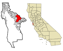 Location in San Mateo County and the state of California