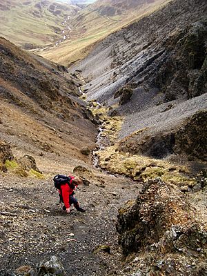 Scree run above Hartfell Spa