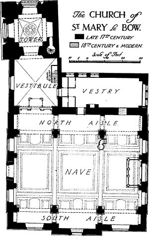 St Mary le Bow plan