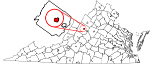 Location of Staunton in the Commonwealth of Virginia