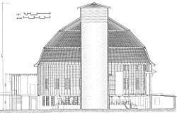 To scale cutaway U of I round barn