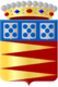 Similar to flag with crown on top and items placed differently.