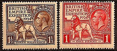 British Empire pair 1924 issue-1p