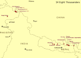 Eight Thousanders Map