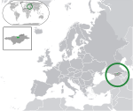 Map showing South Ossetia in Europe