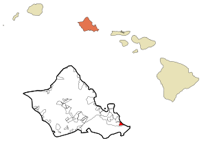 Location in Honolulu County and the state of Hawaiʻi