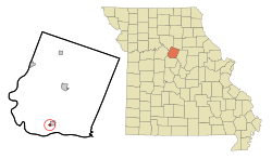 Location of Franklin, Missouri