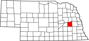Map of Nebraska highlighting Butler County