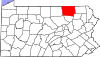 State map highlighting Bradford County