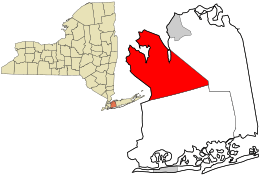 Location in Nassau County and the state of New York.