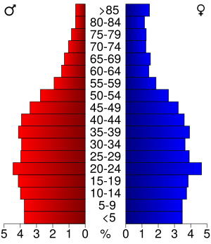 USA Benton County, Minnesota age pyramid