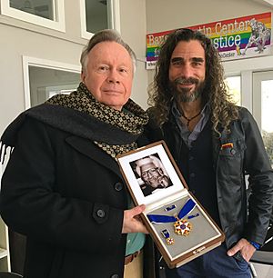 Walter Naegle & Bayard Rustin Center for Social Justice Chief Activist Robt Seda-Schreiber with Medal of Freedom