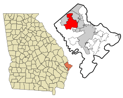 Location in Chatham County and the state of Georgia