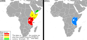 East African Shilling Map