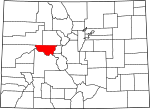 State map highlighting Pitkin County