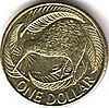 $1 coin, depicting a kiwi on the reverse, from where the currency gets its informal name, the Kiwi dollar