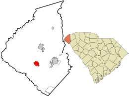 Location in Oconee County and the state of South Carolina.