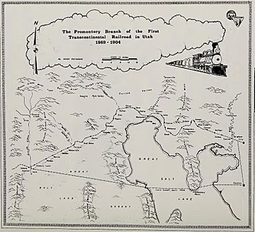 The Promontory Branch from "Rails East to Promontory" (Raymond and Fike), pg 37