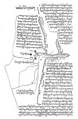 Tibetan map of the Kizil Caves (13th entury CE)