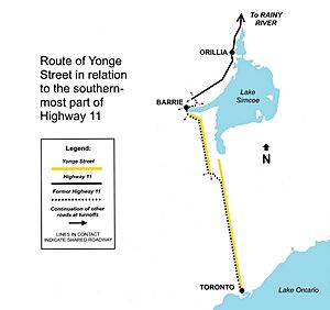 Yonge and Hwy 11 map