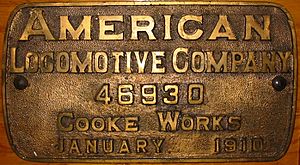 Alco-Cooke builder's plate