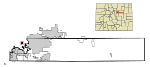 Location of the City of Glendale in Arapahoe County, Colorado.