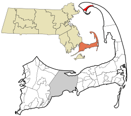 Location in Barnstable County and the state of Massachusetts.