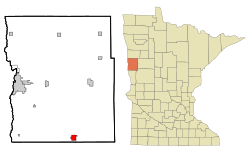 Location of Barnesvillewithin Clay County and state of Minnesota