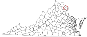 Location of Fairfax in Virginia