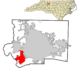 Location in Forsyth County and the state of North Carolina