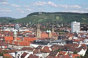 View of the Heilbronn centre of town toward the Wartberg