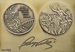 Jerzy Kulej medal & autograph