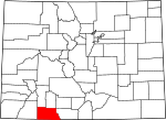 State map highlighting Archuleta County