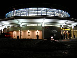 The Dow Event Center at night